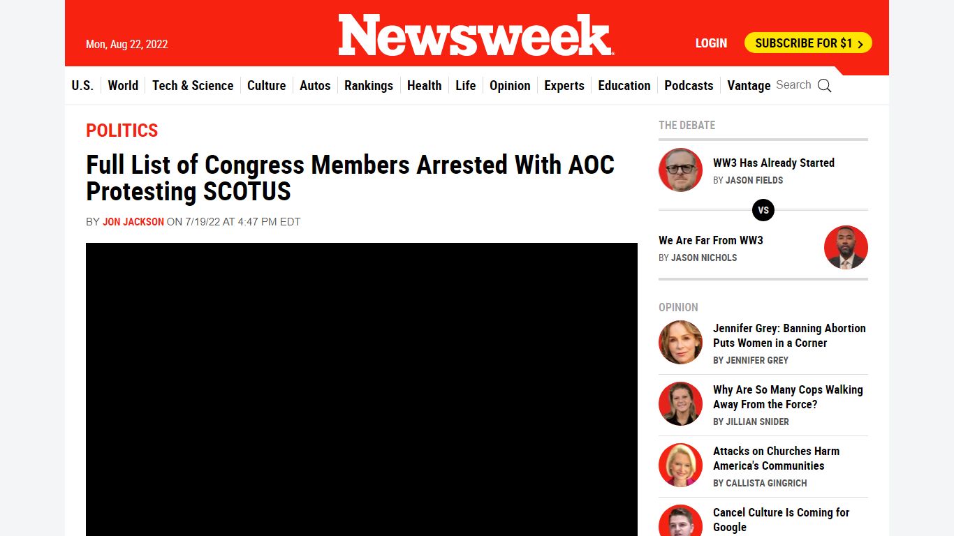 Full list of Congress members arrested with AOC protesting SCOTUS
